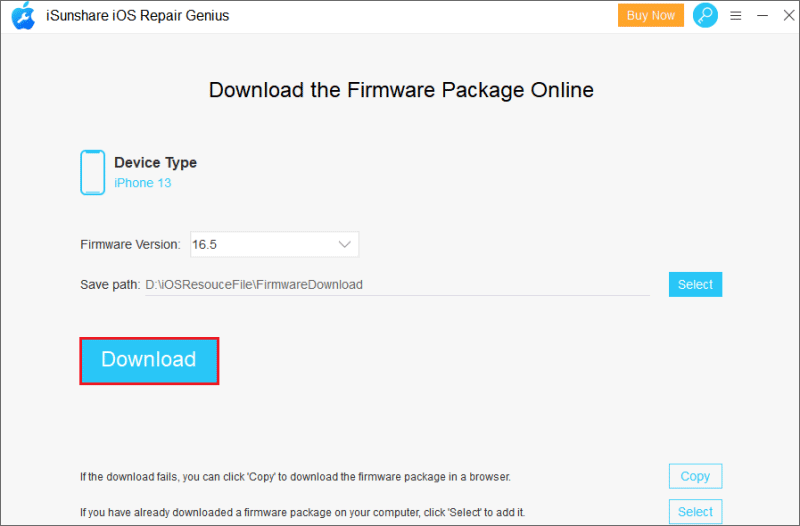 download the firmware package