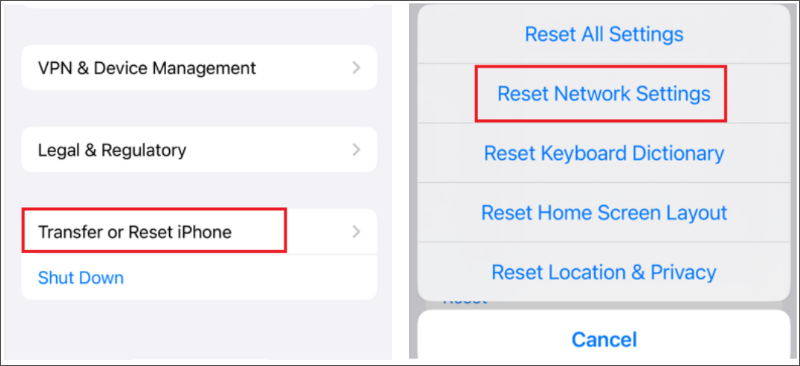 Reset Nework Settings