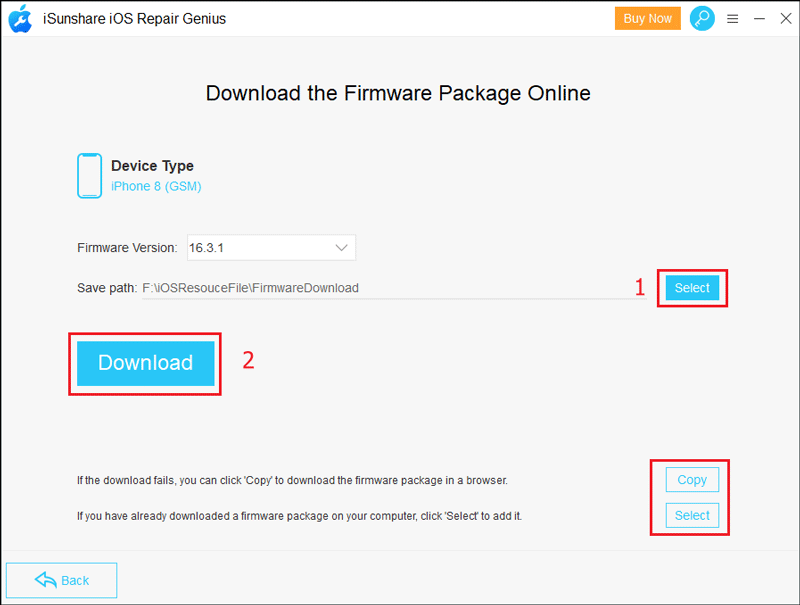 download the firmware package online