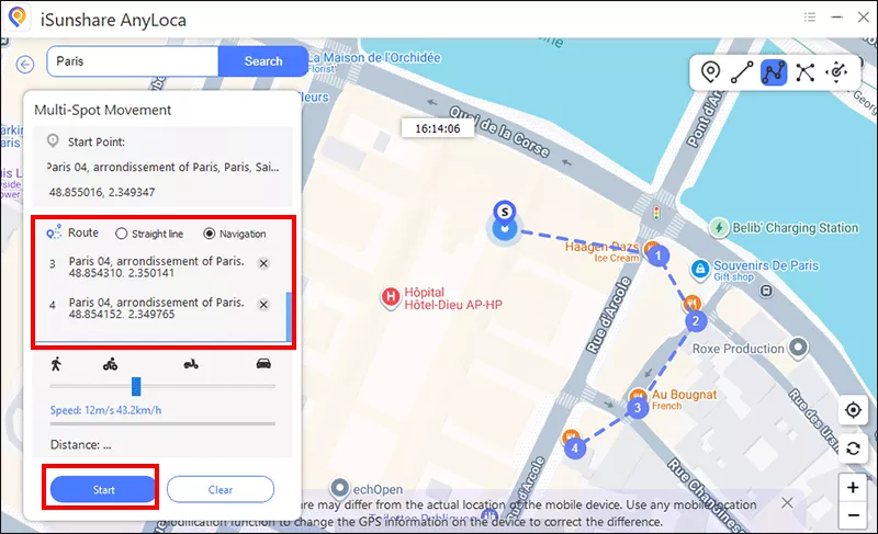mark Multi-spot movement