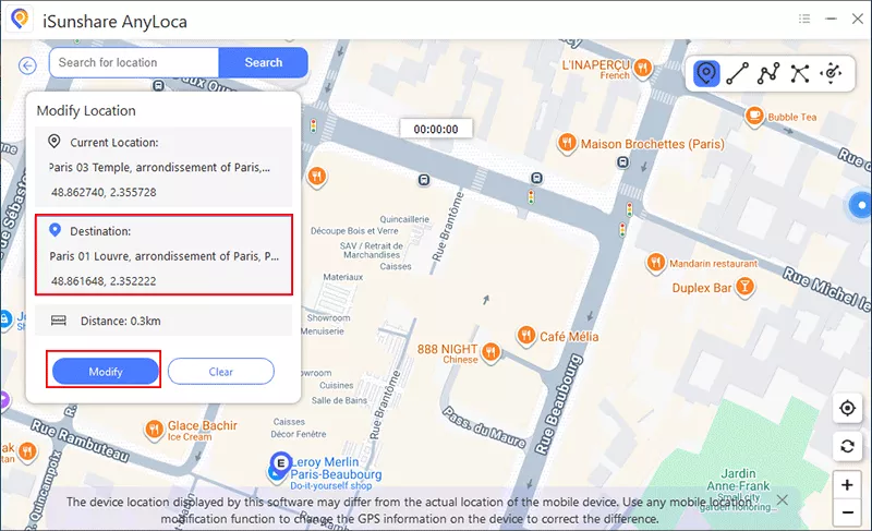 set the fake location
