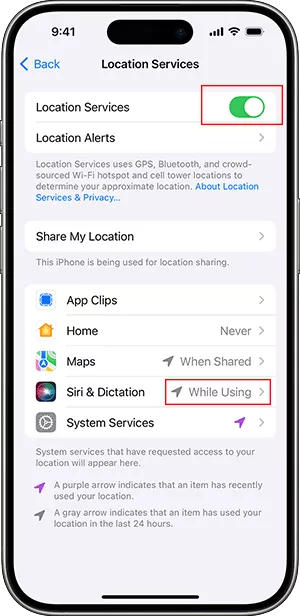 disable location services for specific app