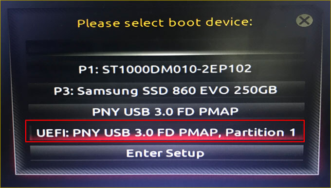select boot device