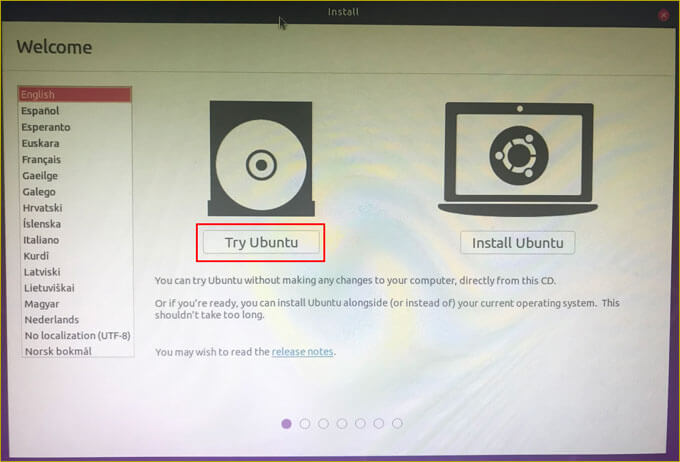 select try ubuntu
