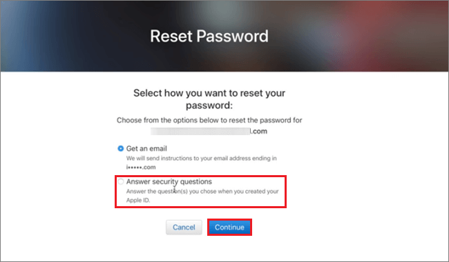 choose answer security questions