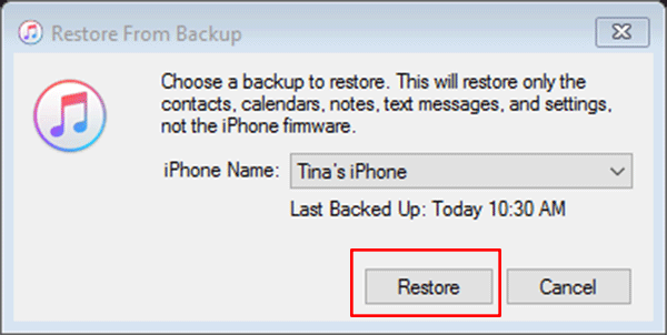 restore from backup