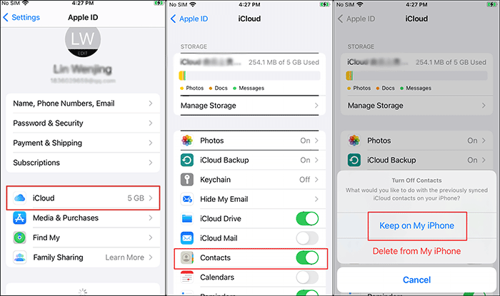 restore contacts from iphone using icloud