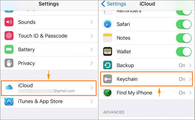 go to keychain on your device