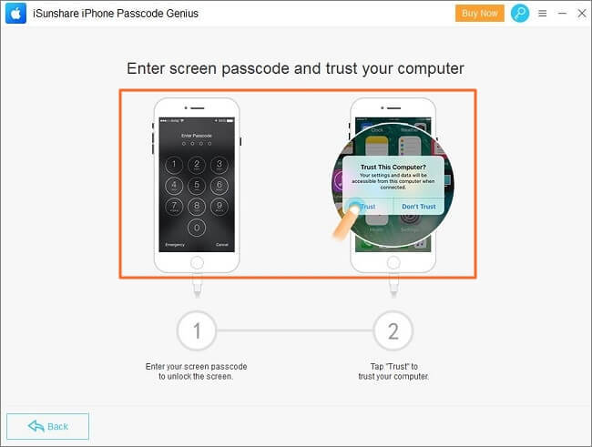 unlock iphone and tap trust in it