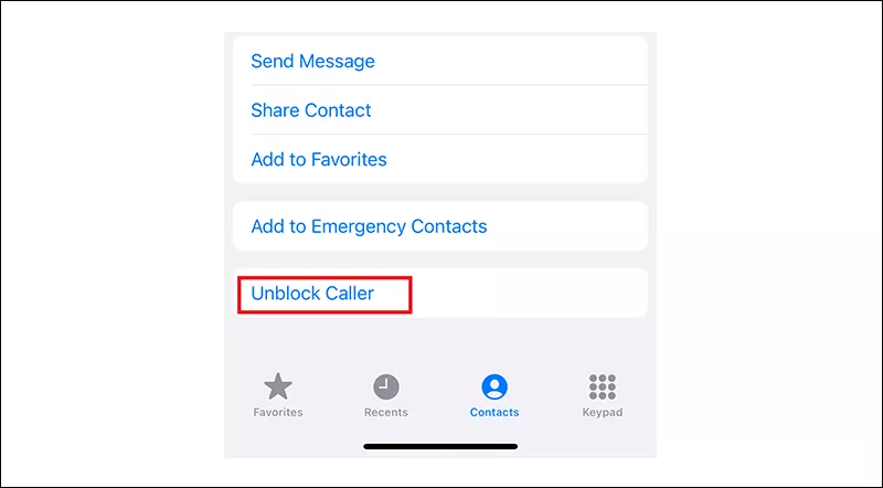 Unblock Caller Option