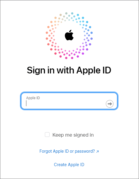 sign in icloud with apple id