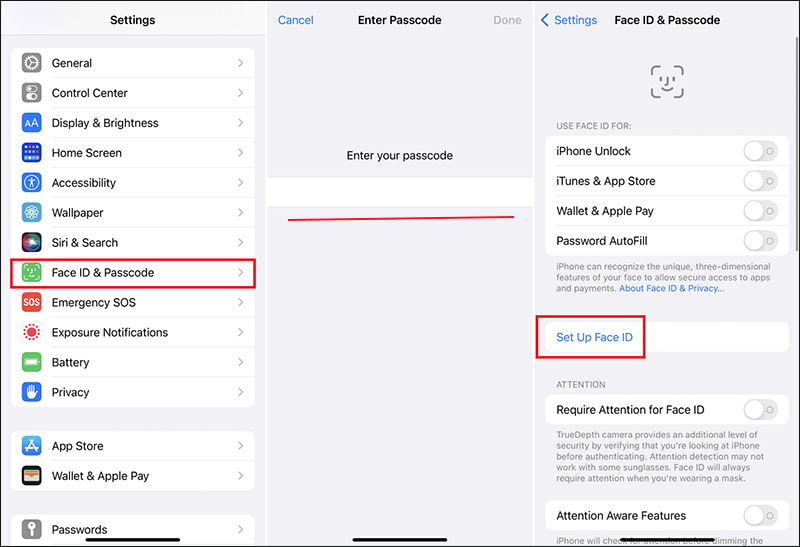 set up Face ID on iPhone
