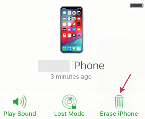 erase locked iphone in icloud