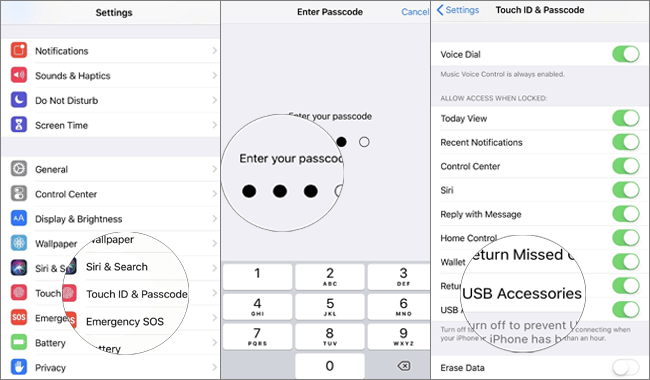 USB制限モードを無効にする