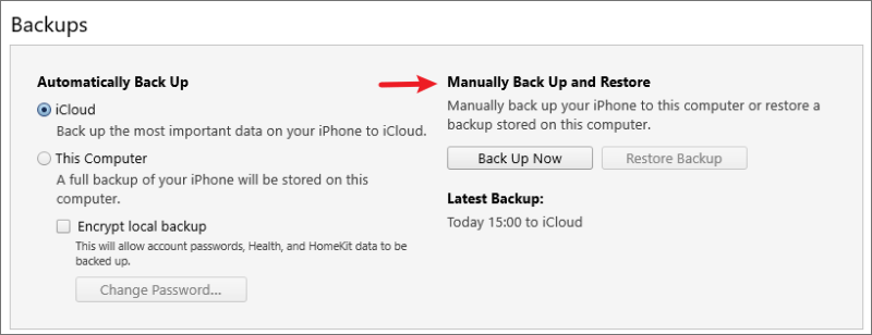 backup iphone