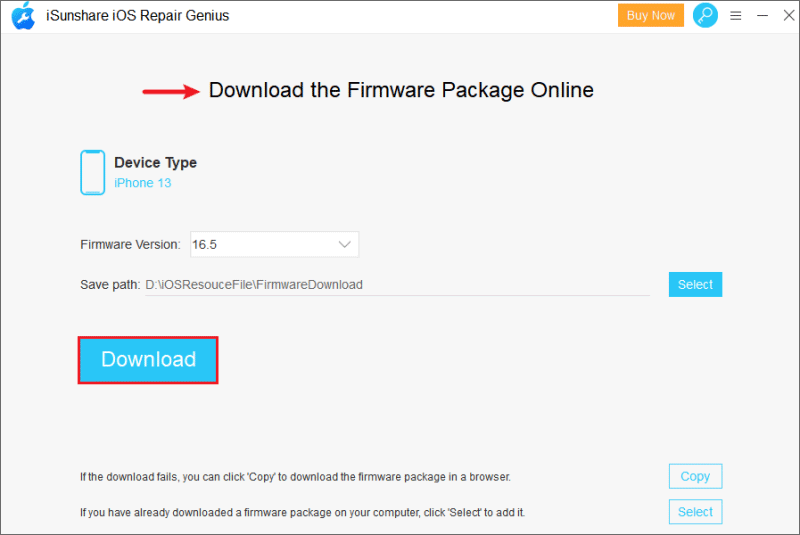 download the firmware package