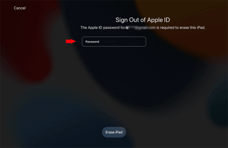 enter Apple ID password