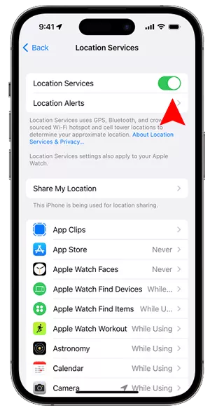 turn off location services