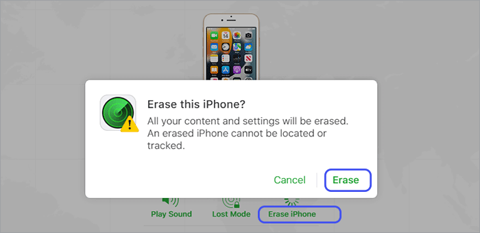 Erase iPhone via Find My iPhone