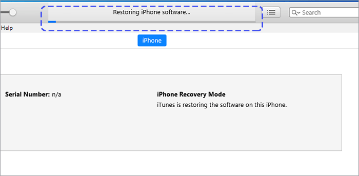 iTunes is restoring iPhone