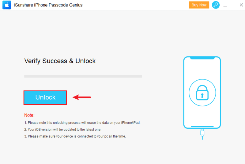 click on unlock button