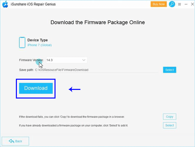 download suitable firmware package