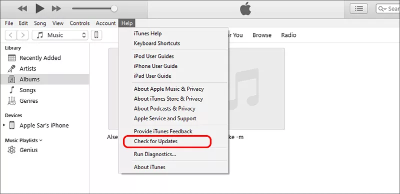 click Check for Updates