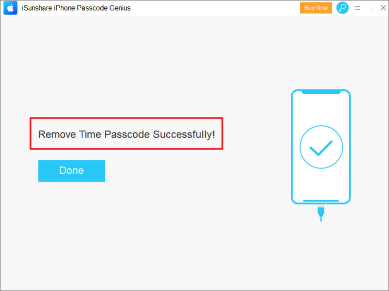 remove time passcode successfully