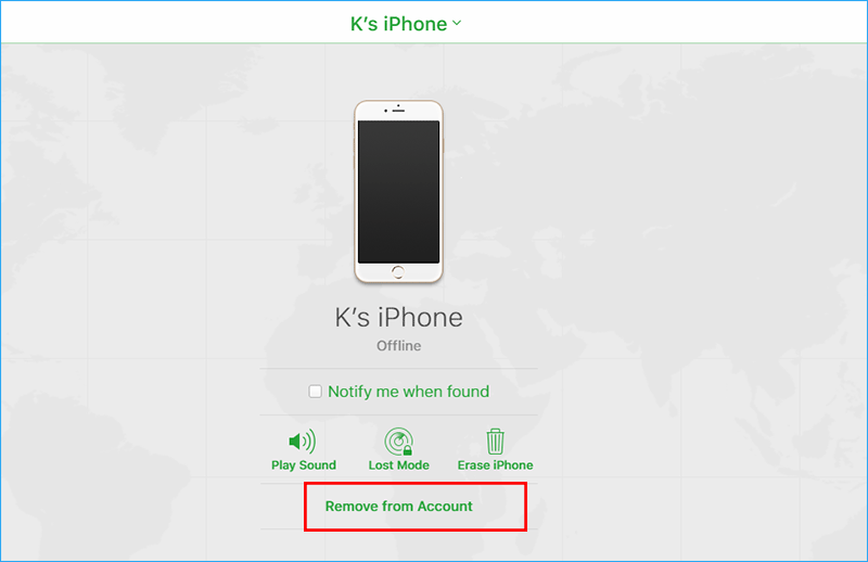  remove device from online icloud account