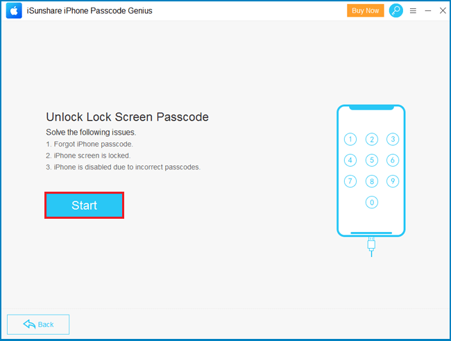 click start to unlock lock screen