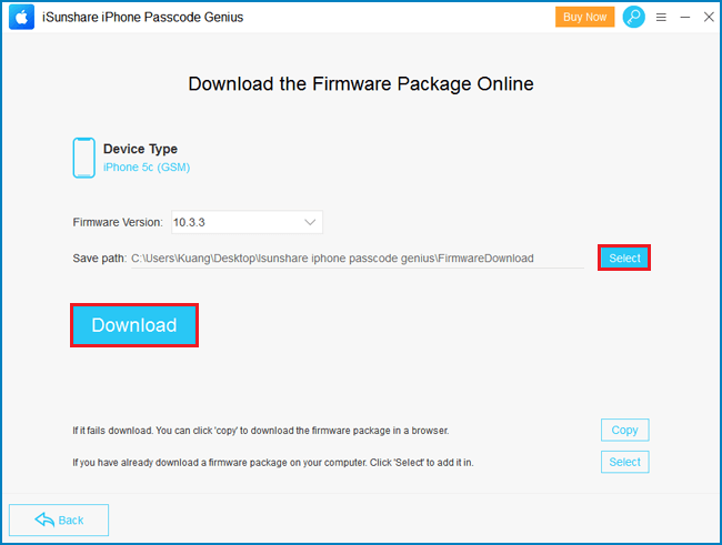 download the firmware package online