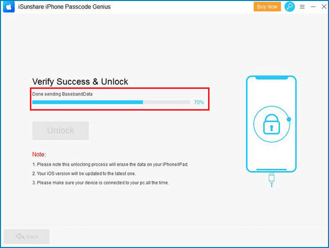 unlock screen passcode process
