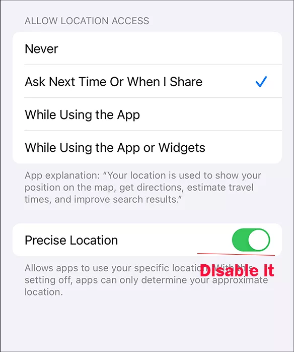manage location access