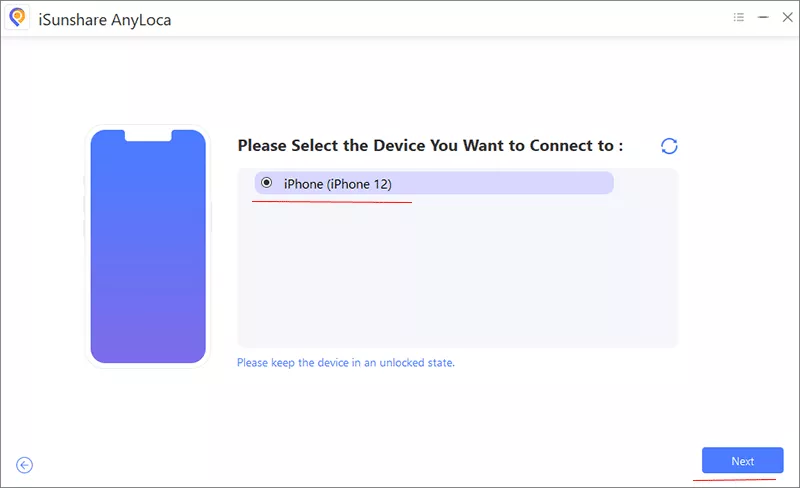 select your iPhone