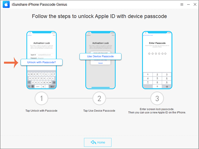 click start to remove the apple id