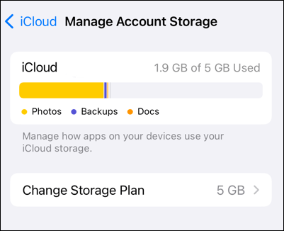 Check iCloud Storage