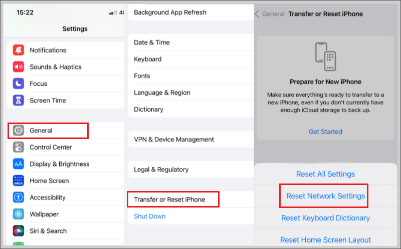 Reset All Network Settings