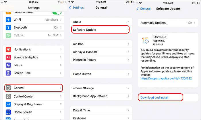 install latest iOS system