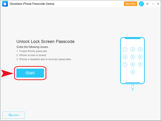 click start to have iphone unlocked