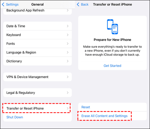 
réinitialiser matériellement l'iPhone sous iOS 15