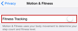 turn off fitness tracking