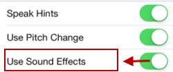 turn off use sound effects