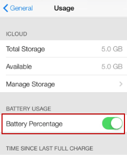 turn on battery percentage