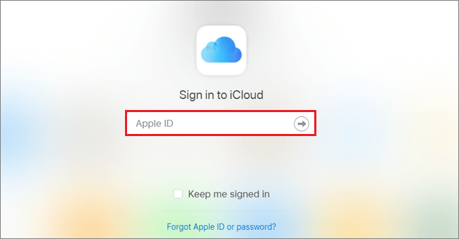 connectez-vous à icloud