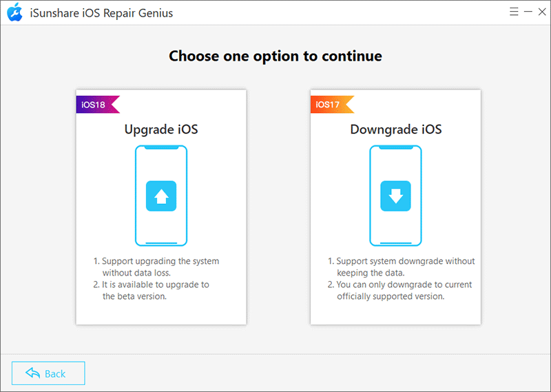 upgrade or downgrade iOS