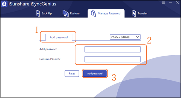 add password you create and confirm it again