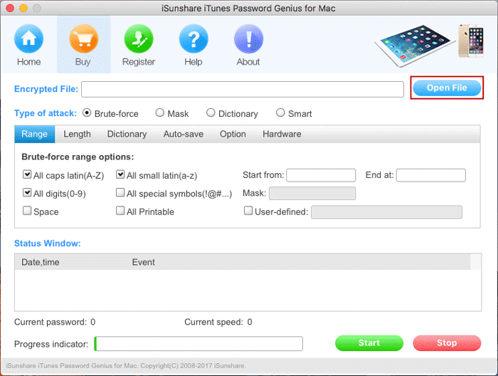 open encrypted itunes backup file