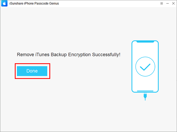 disable iTunes backup encryption successfully