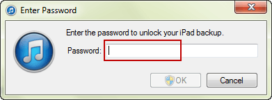 enter password to unlock backup