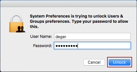 unlock users and groups on mac